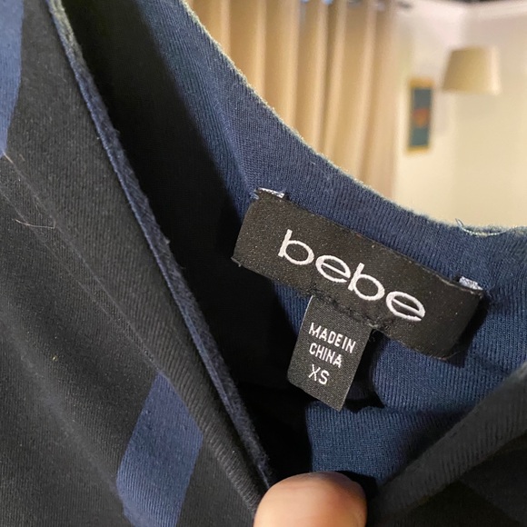 Bebe black and blue fitted mini dress - Picture 7 of 8